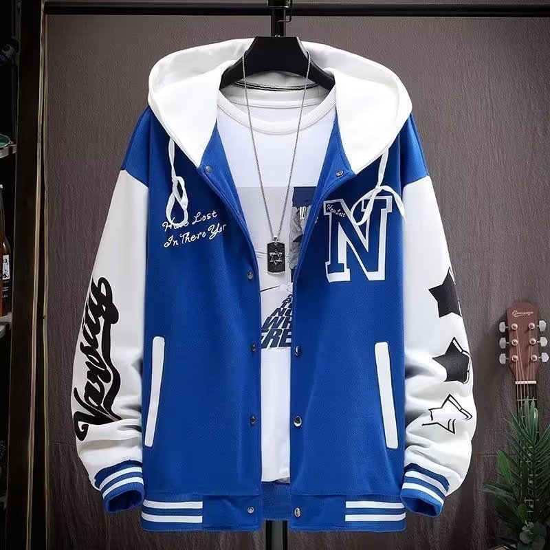 1 2025 Spring And Autumn For Boys, Student Jacket, Youth Trendy Stylish Versatile Men's Baseball Jacket Top_voghion.com