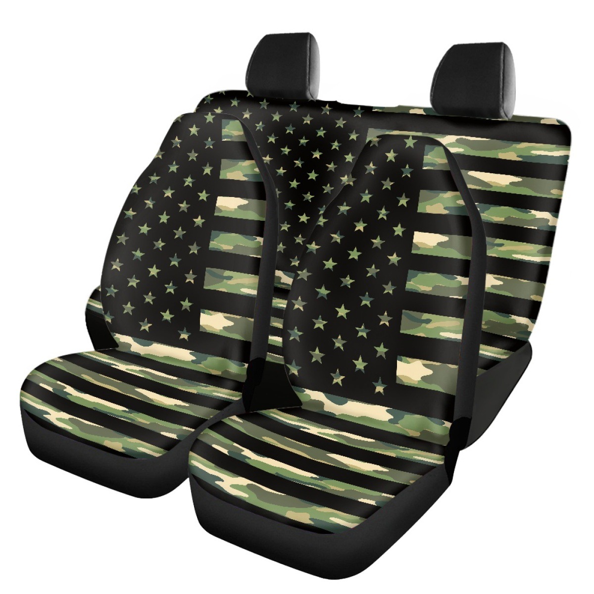 Amazon's best-selling American flag-printed car seat covers, featuring a non-slip design for vehicle seat protection, available for drop shipping