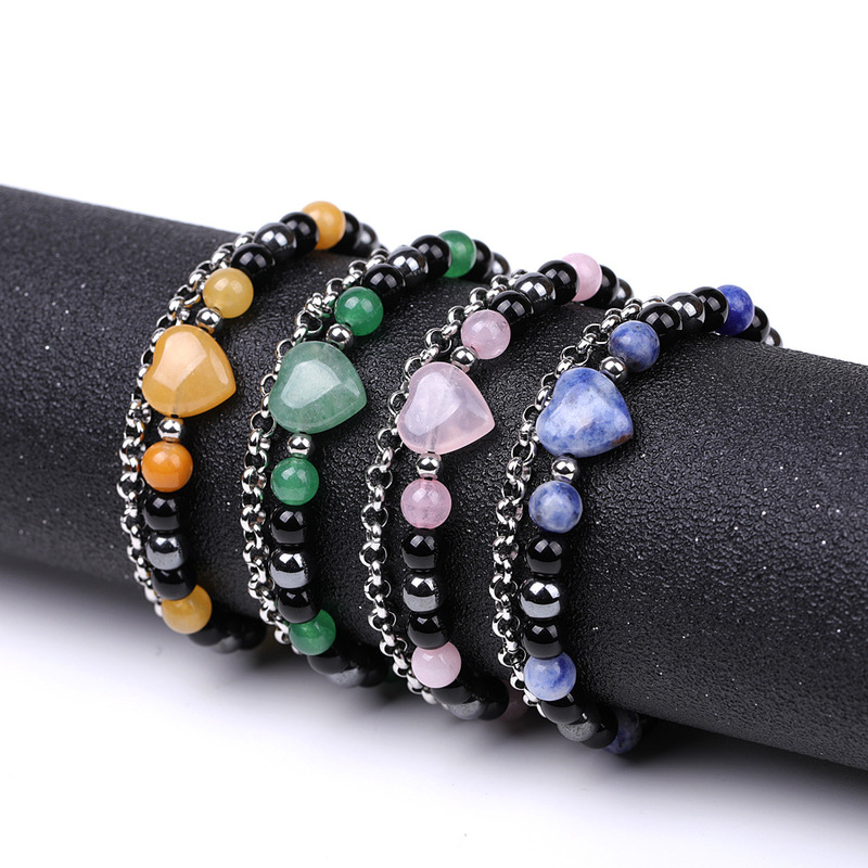 Cross-border Hot Sale Green Dongling Love Bracelet 6mm White Point Blue Powder Crystal Stainless Steel Chain Woven Bracelet Cross-border Hot Sale Green Dongling Love Bracelet 6mm White Point Blue Powder Crystal Stainless Steel Chain Woven Bracelet