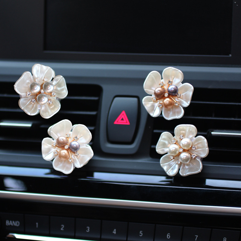 Flor de perla creativa aromaterapia de coche interior del coche aire acondicionado interior del coche salida de aire adornos decorativos en nombre de Douyin