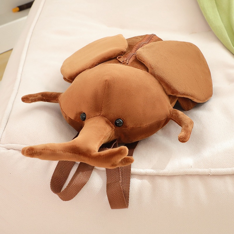 Mochila de insectos de simulación de niños bolsas de muñecas de peluche unicornio muñecas escarabajos lindos dibujos animados mochila pequeña transfronteriza