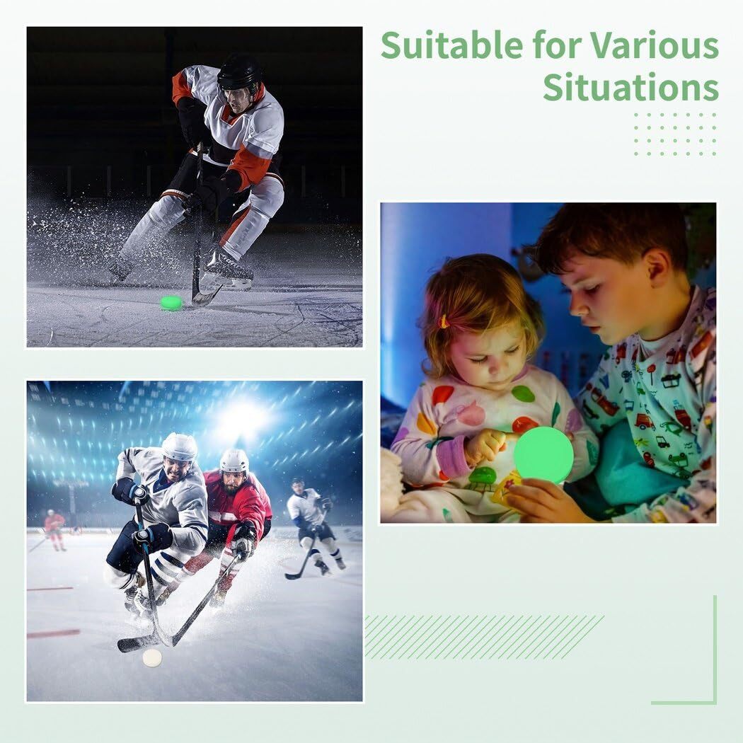 Palla da allenamento in PVC per hockey su ghiaccio luminosa da hockey su ghiaccio notturna_voghion.com
