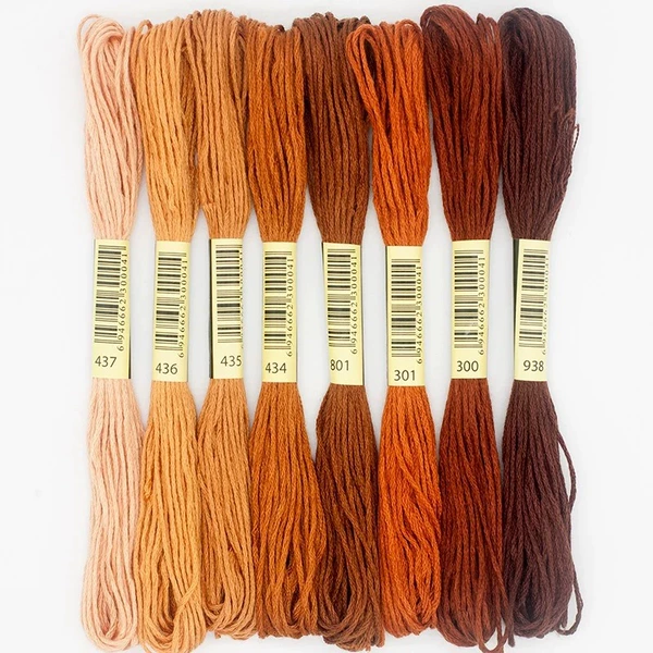 Cross stitch thread/coffee*8 colors mixed