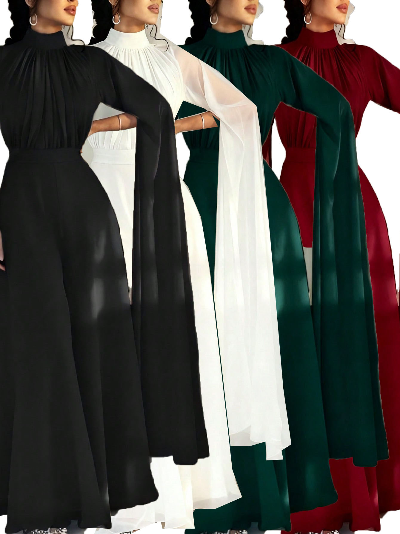 Inventario de verano 2025 nueva estrella europea y americana elegante estilo de chiffon plumsuit vestido y pantalones de piernas anchas