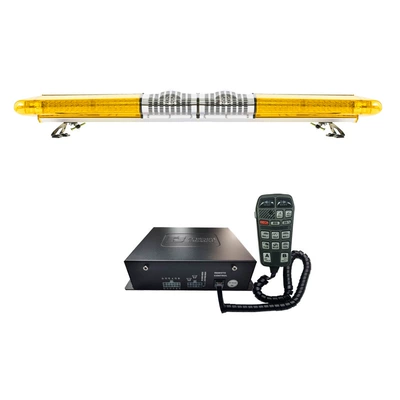 Source LED Long Row Warning Light 1.4m Flashing Light Roof Strobe Light + Dual Horns + Siren 9400R9