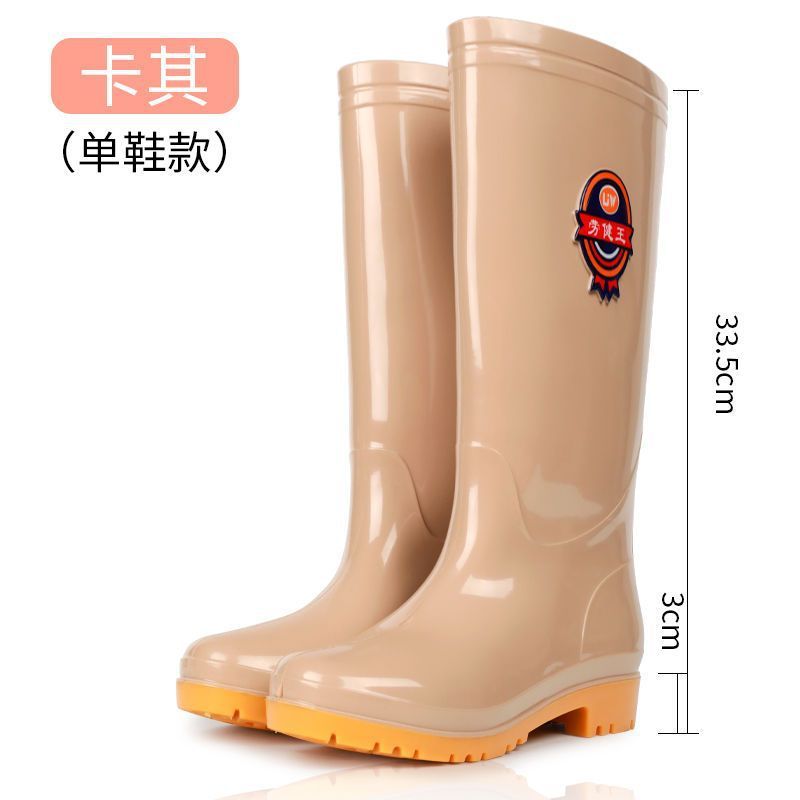 ハイチューブレインブーツ、レインブーツ、防水靴、ベルベットラバーシューズ、オーバーシューズ、ウォーターブーツ、レディースミッドチューブ、暖かい、滑り止め、韓国風冬ショートチューブ|undefined