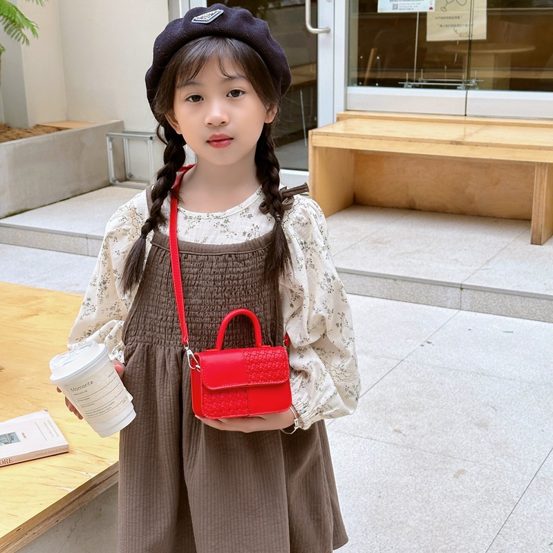 Bolsa de hombro de color sólido coreana para niños y niñas, bolsas de mano para niños, nuevos mini bolsos de comercio exterior para niños