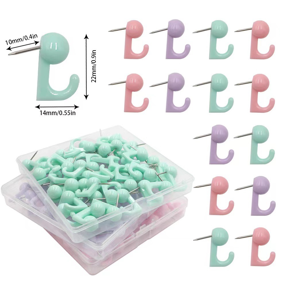Suministro directo de fábrica de origen, gancho de color macarrón, chincheta de foto, chincheta de fijación de corcho de pared, chincheta de clavo