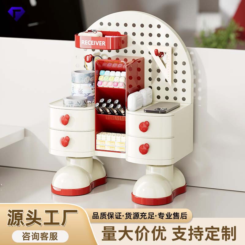 デスクトップホールボード収納ラック引き出し型学生デスク文具オフィスワークステーションペンホルダーオーガナイザー収納ボックス|undefined