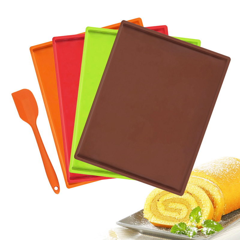 Venta al por mayor rollo suizo molde de silicona resistente a altas temperaturas para hornear estera de la bandeja para hornear hogar hornear fruta deshidratación gadget