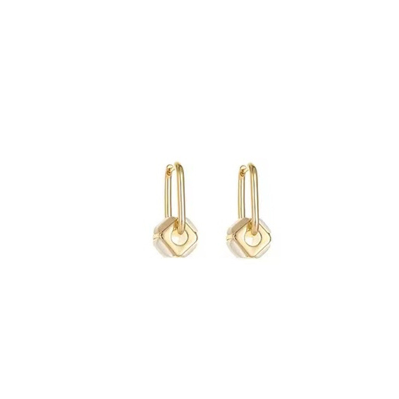 1 Pair Simple Style Geometric Plating Inlay Alloy Opal Earrings display picture 1