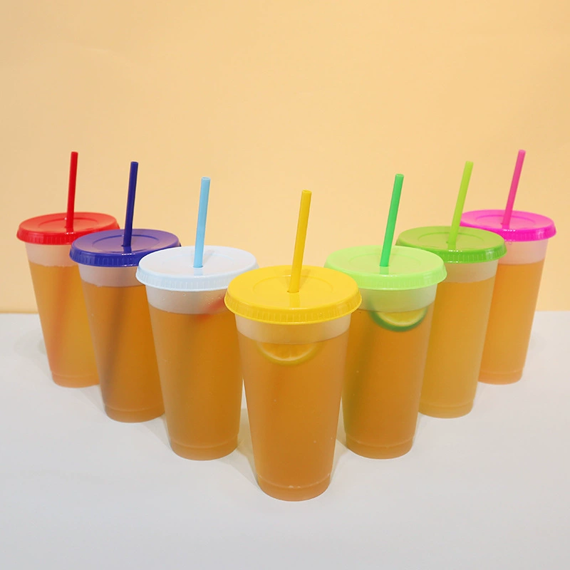 Plastic transparent matte capacious handheld glass with glass