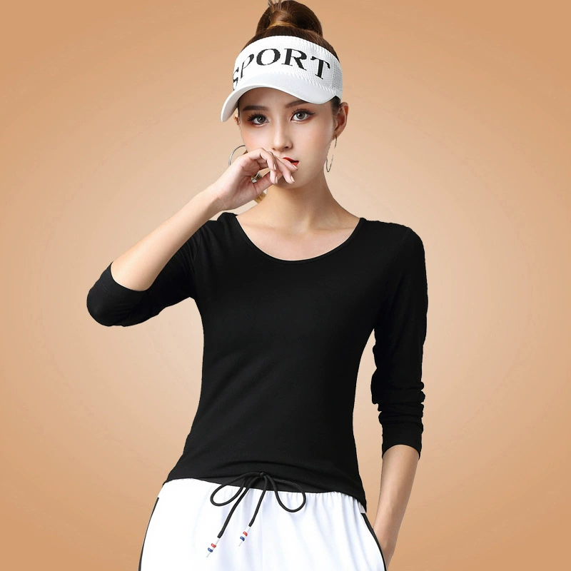 Cotton colored suit for gym, round collar