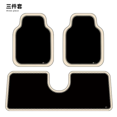 Ring Soil-Resistant Floor Mats, Avtomobil döşəmə paspasları - ink-dyed-solid-color-three-piece-set-front-x2-one-piece-back-x1-foot-pads