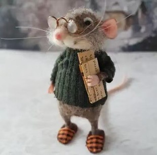 Cross-Border New Finished Product Cute Needle Felted Mouse Xiaoqiu Ladies Doll Cotton Doll Plush