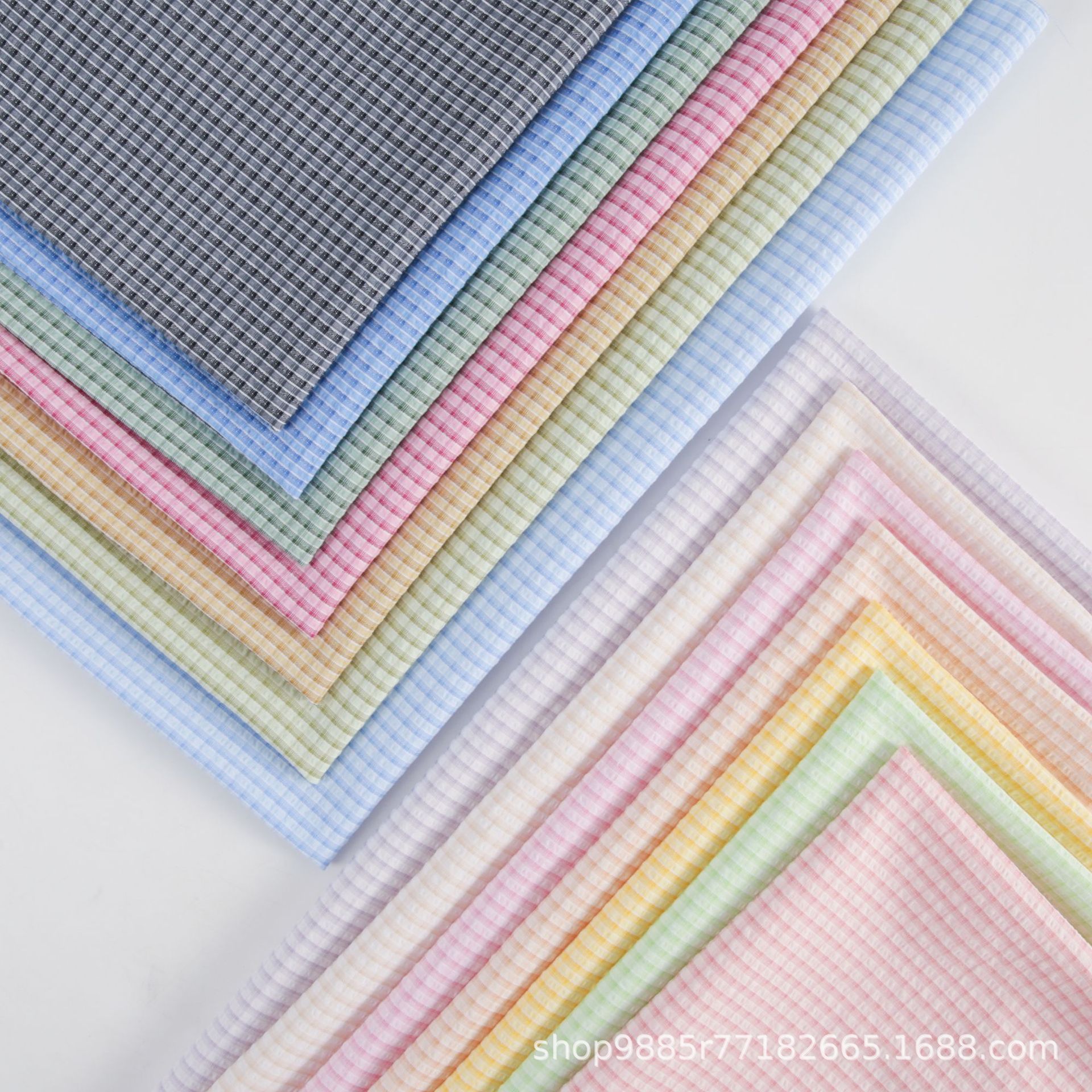 低价直销带有竹节风格子布面料时尚潮流派穿搭