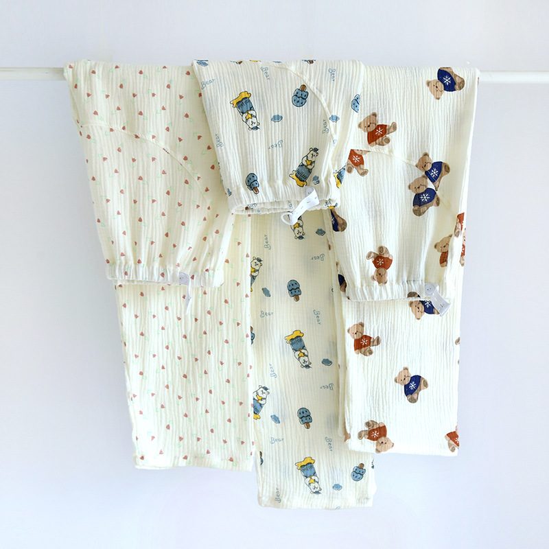 New Abdominal Pregnant Women's Pajama Pants Cotton Crepe Spring Summer Autumn Thin Prenatal Loose Large Size Pajamas Home Clothes