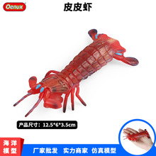 跨境儿童早教仿真海洋生物动物模型皮皮虾濑尿虾虾姑认知玩具批发