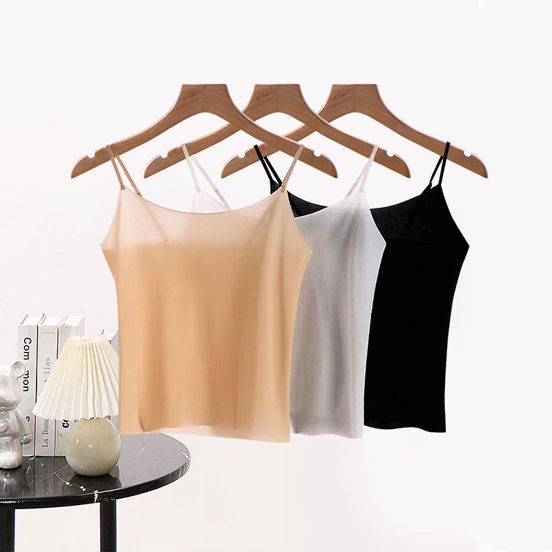 Ice Silk Umbilical Sling Ultra-thin Anti-penetration Lining Tube Top Chest Wrapping Anti-running Light Inner Base Seamless Beautiful Back Vest for Women