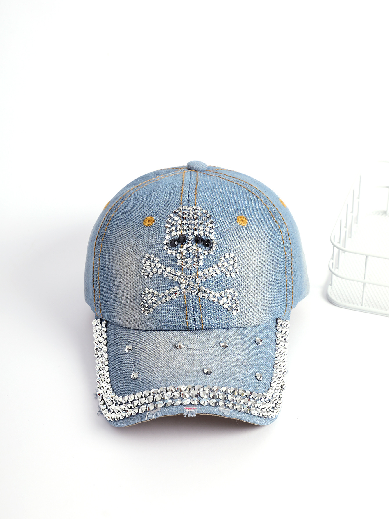 Verano nuevo sombrero de las mujeres de Corea del Sur diamante gorra de béisbol al aire libre sombrero de mezclilla