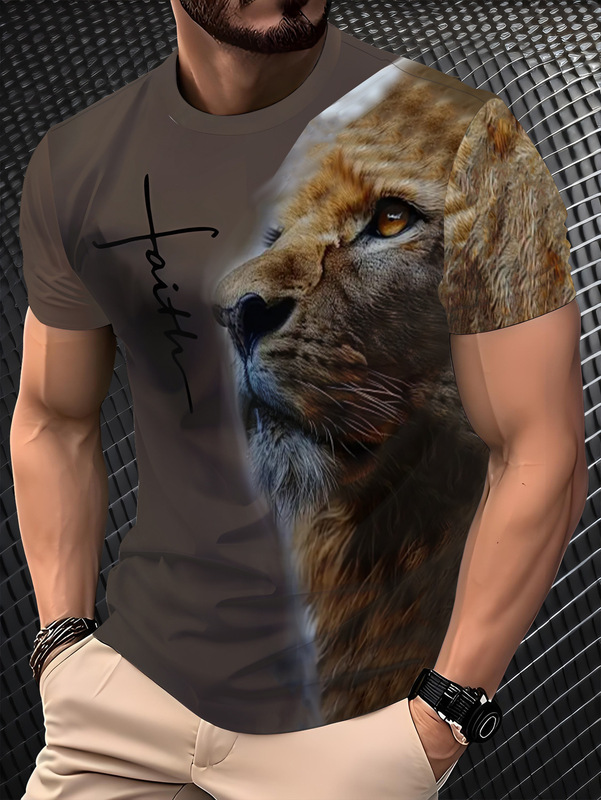 国境を越えた売れ筋メンズラウンドネックファッションプリント半袖パーソナライズされたメンズTシャツソースファクトリーグッズ画像デザイン|undefined