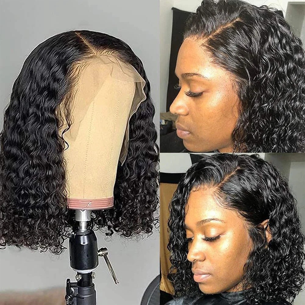 10A 13*4 Frontal Water Wave Bob 200% density  human hair