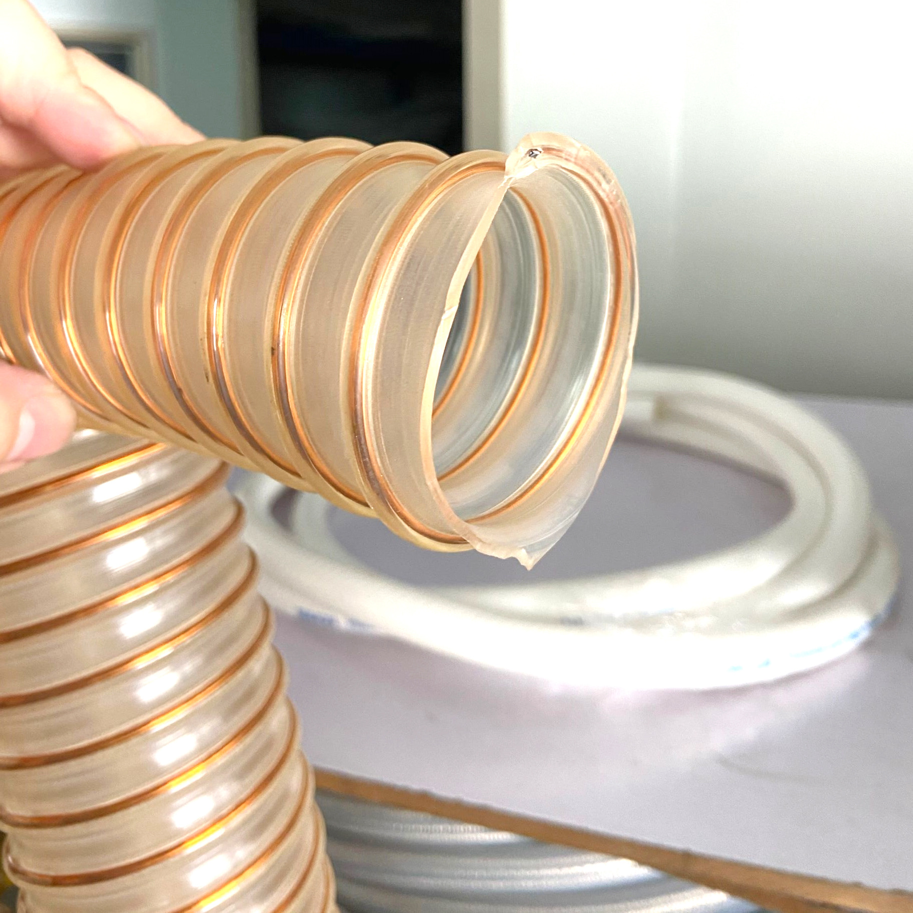 GREATFLEX加厚大口径PU聚氨酯风管钢丝伸缩吸尘管软管TP10