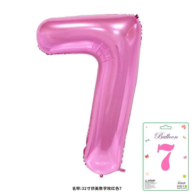 32寸卡装美版数字0到9气球儿童生日派对装饰婚庆婚房布置数字气球|undefined