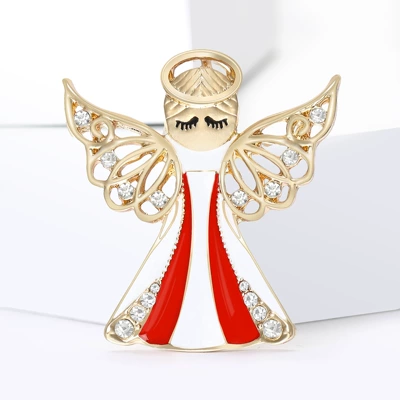 European and American Simple Alloy Enamel Angel Brooch Creative Personalized Clothing Pin Accessories Manufacturer Wholesale (Yaxa sancaqları) - gold