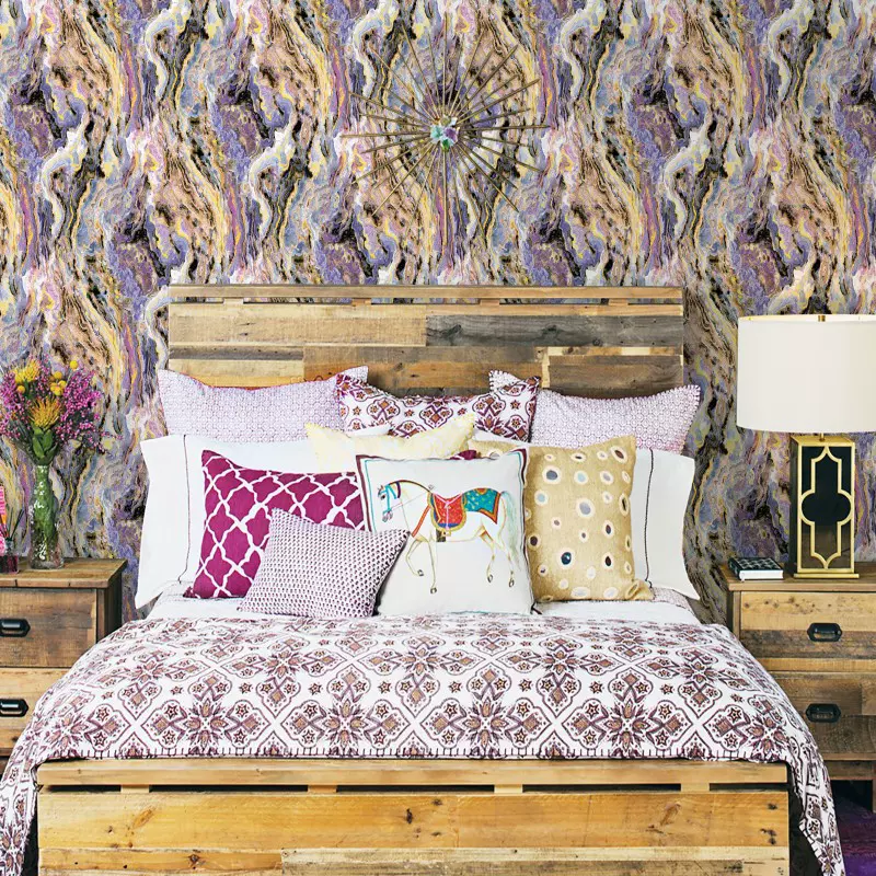 现代抽象大理石纹PVC壁纸饭店餐厅酒店背景墙石头纹3D立体墙纸厂