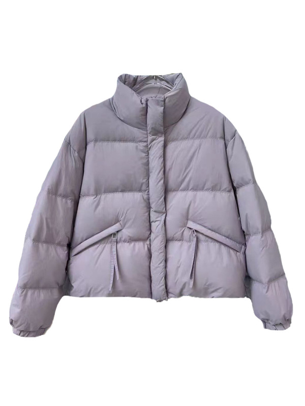 糖果色立领羽绒服女短款2025冬季新款甜美白鸭绒小个子显瘦面包服|undefined