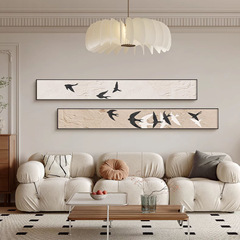 2023 New Melting Coffee Wind Ancient Niche Retro Slim Long Horizontal Sofa Background Wall Decor Painting Picture