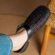 2025 New Super Fire silver Baotou Sandals and Slippers Women's Summer Wear Flat Slippers High-end Breathable Hole Shoes