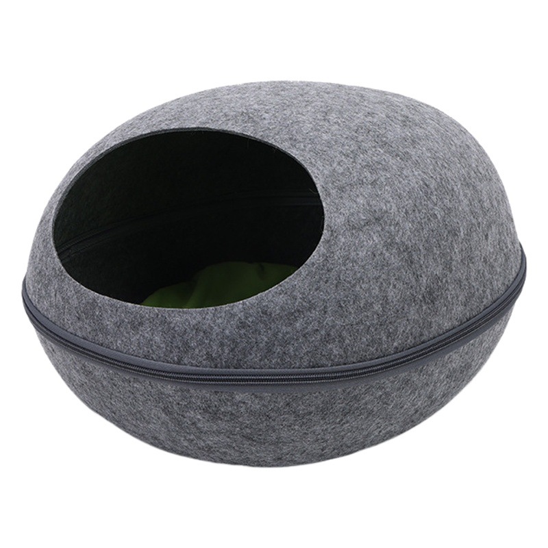 Nido de mascota sentía nido de gato en forma de huevo gran espacio semi-cerrado extraíble y lavable transpirable ligero gato cama nido de gato al por mayor