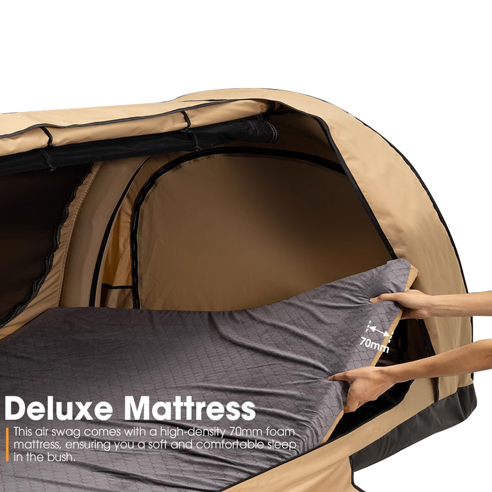 Inflatable Tent for 3-5 People with Large Vestibule, Outdoor Large Tunnel, Rainproof, Thickened Camping Equipment Tent