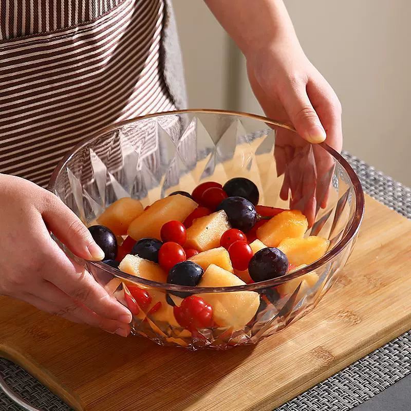 Прозрачная стеклянная миска в японском стиле, тарелка для фруктового и овощного салата, студенческое общежитие, гостиная, модная простая бытовая миска, тарелка, миска, фабрика