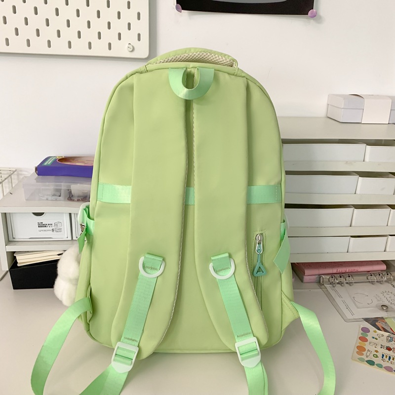 2024 nueva mochila escolar de gran capacidad de color de contraste impermeable para estudiantes universitarios de secundaria y preparatoria