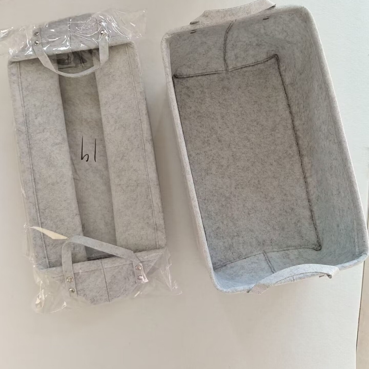 简约毛毡收纳筐杂物收纳篮脏衣篮创意时尚彩色毛毡收纳筐手提批发