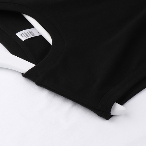 230g Japanese heavyweight seamless pure cotton summer basic wide shoulder small neckline solid color loose men's and women's vest T-shirt