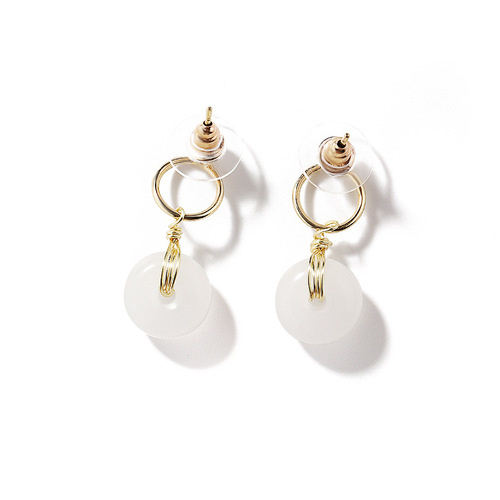 Badu natural jade earrings for women Korean version new niche light luxury safety buckle earrings white jade earrings wholesale