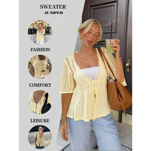 F 37181 Hollow tie knit shirt �ο�ϵ����֯�����羳����ͨ
