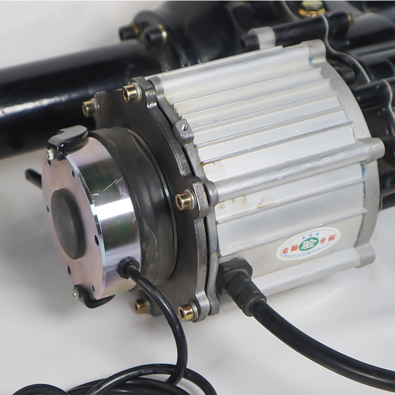 Eje Trasero de Tracción 48V 1000W 1:33 800kg Hierro Freno Electromagnético para Carrito de Construcción