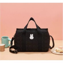 日本米菲斜挎包可爱兔头绣线手提托特包大容量多用途单肩包