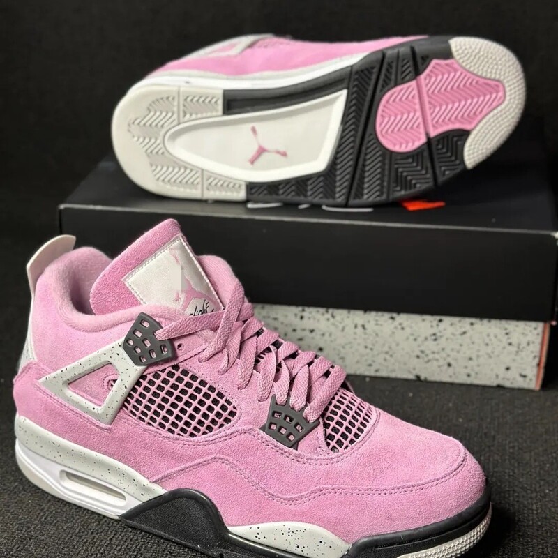 Putian Pure Original Aj4 Practical Basketball Shoes Classic Joe 4 White Green Black Yellow Thunder and Lightning Mid-Top Men's and Women's Basketball Shoes