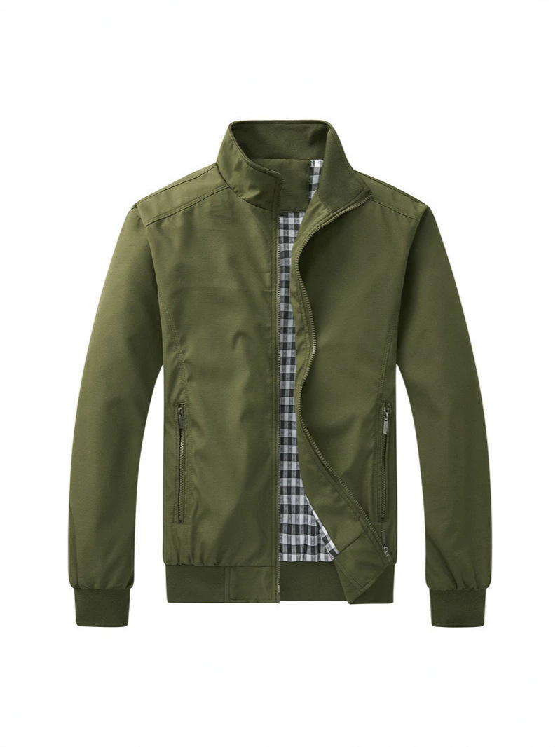 Abrigo transfronterizo abrigo de negocios casual para hombres primavera y otoño abrigo ligero de color sólido para hombres entrega de una pieza de gran tamaño