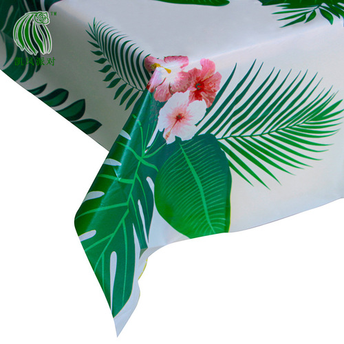 Kai Feng Party Thanksgiving Banquet Tablecloth Summer Beach Tropical Palm Leaf Child Birthday Party Supplies