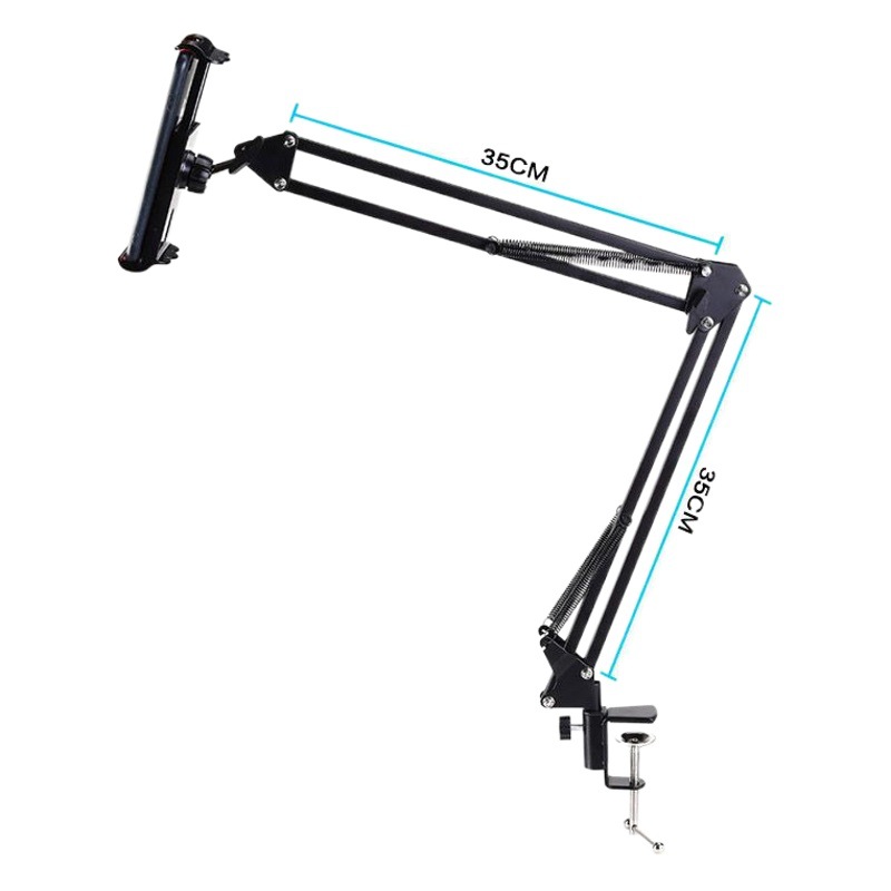 Soporte de teléfono móvil perezoso tableta de escritorio 360 ° metal voladizo plegable telescópico ancla soporte de disparo en vivo