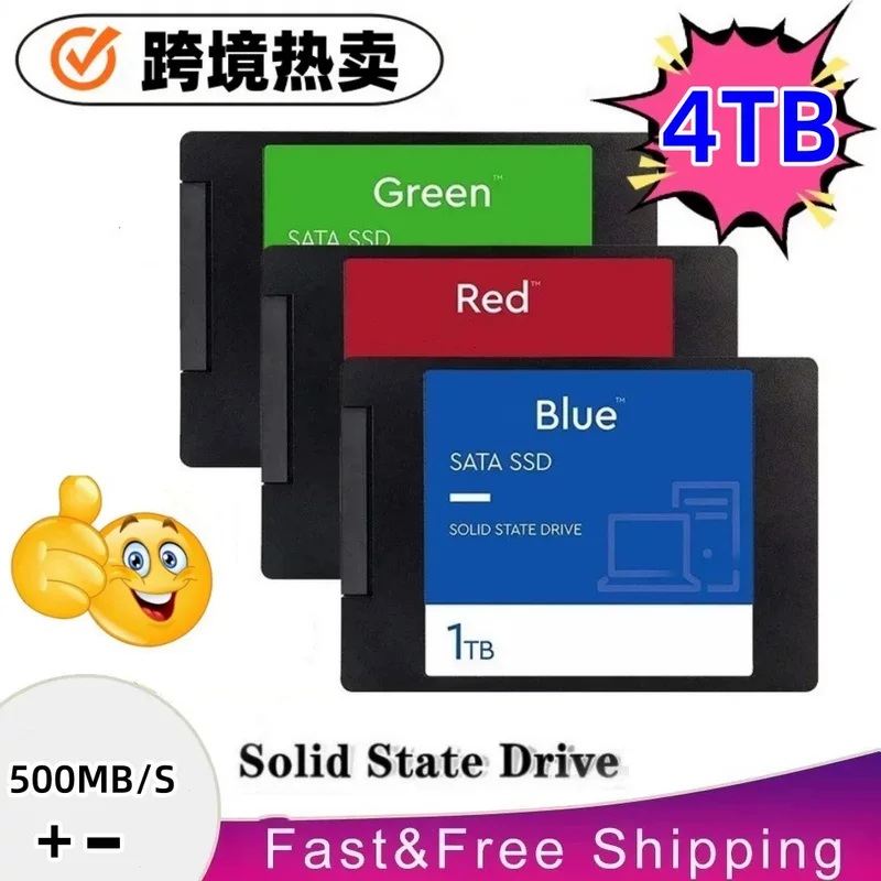 Внутренний SSD 2,5″ SATA III, 500 ГБ–4 ТБ, твердотельный диск SATA 3.0