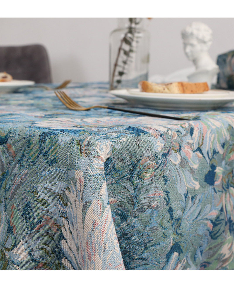 Schöne Elemente American Fresh rechteckige Tischdecke Jacquard Retro grün Stoff Tischdecke Abdeckung_voghion.com