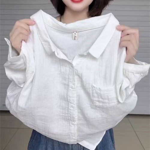 Amazon 2025 Summer New 5/8 Sleeve Women's Korean Style Versatile Youthful Loose Top Wholesale